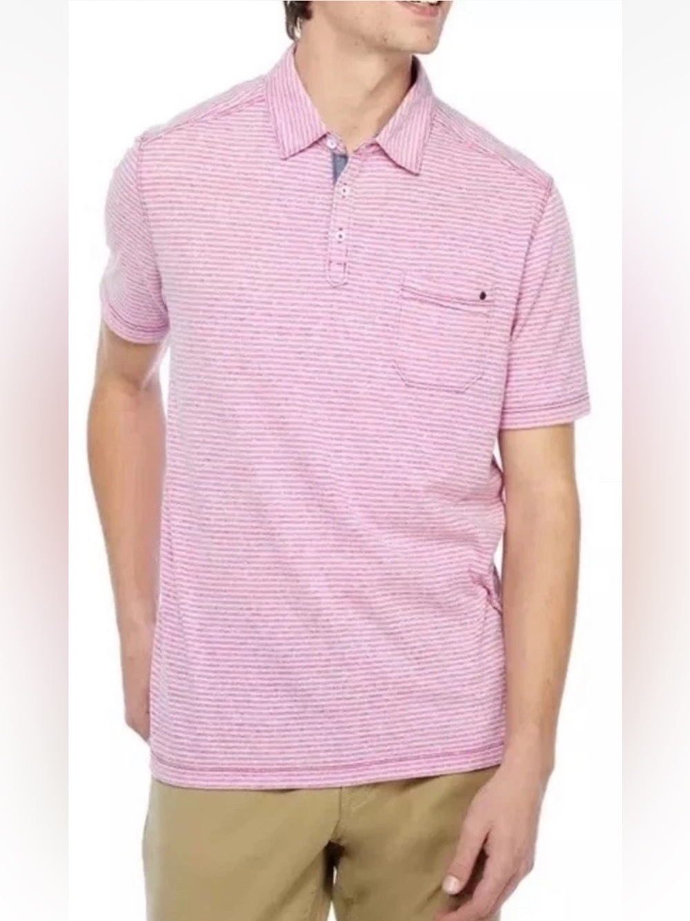 Tommy Bahama Men's Sand Harbor Stripe Polo Shirt Size XL Relaxed Soft Beachy